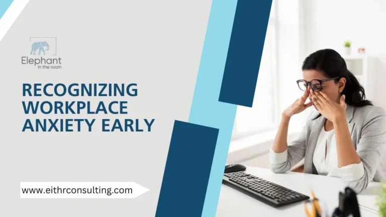 Employee showing signs of anxiety at work highlighting early workplace mental health concerns