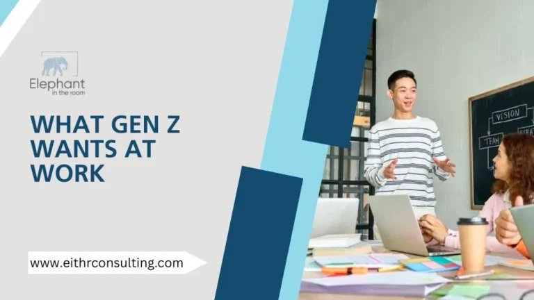 Gen Z employees collaborating in a modern workplace discussion about expectations at work