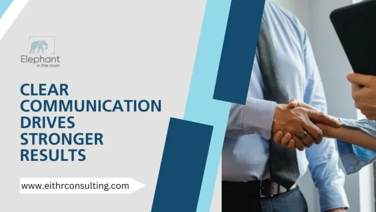 Business professionals shaking hands to represent clear communication and strong results