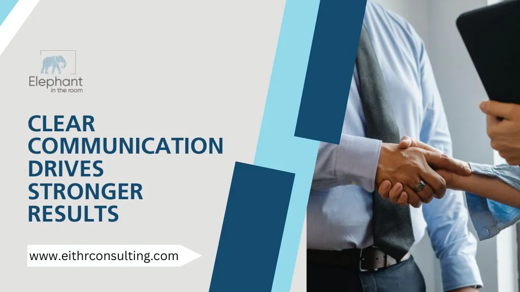 Business professionals shaking hands to represent clear communication and strong results