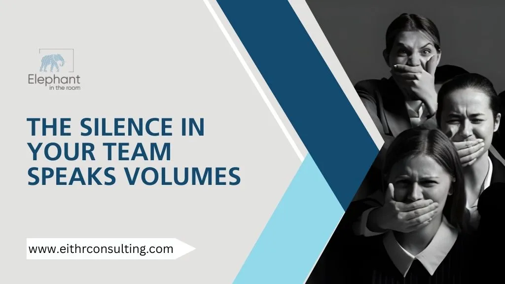 Workplace team members covering their mouths symbolizing silence, lack of communication, and psychological safety issues in organizations.
