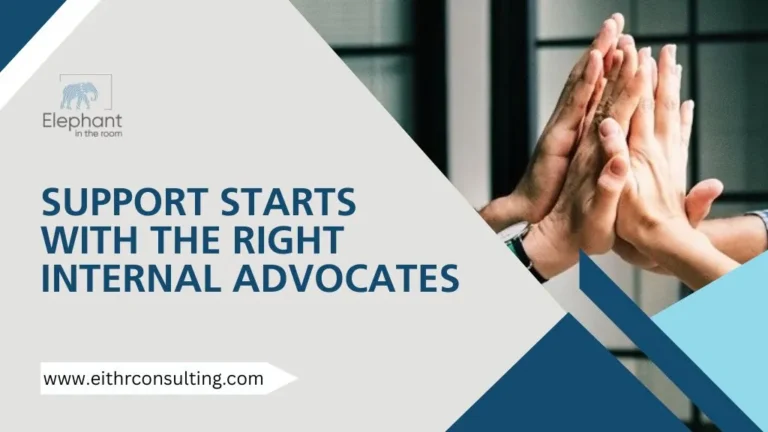 Team members high-fiving to represent internal support and workplace advocacy.