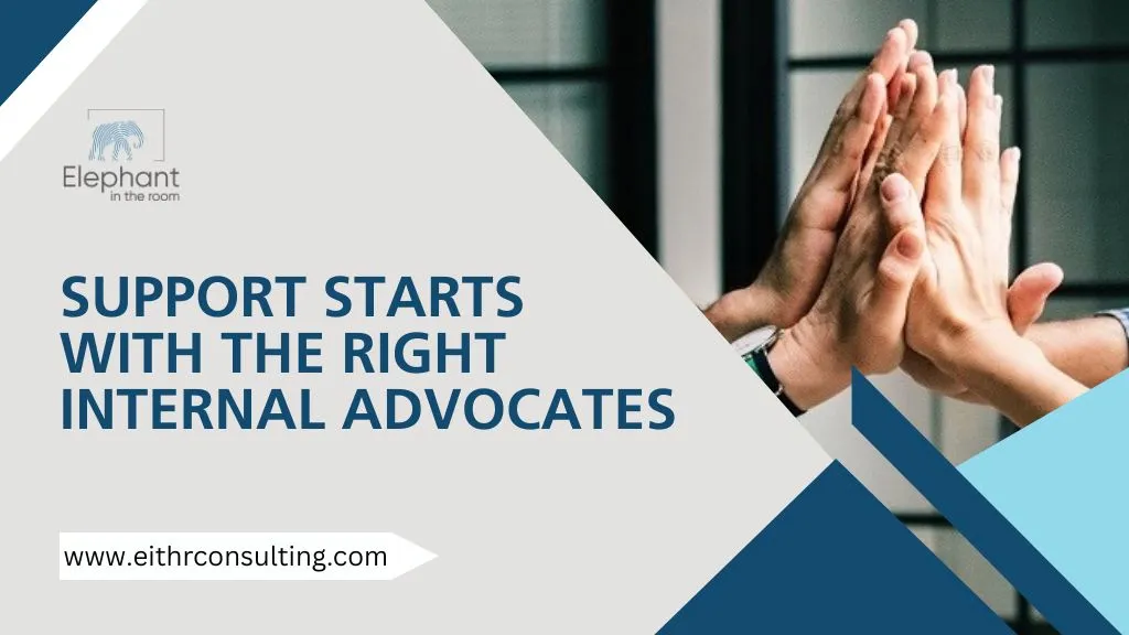 Team members high-fiving to represent internal support and workplace advocacy.