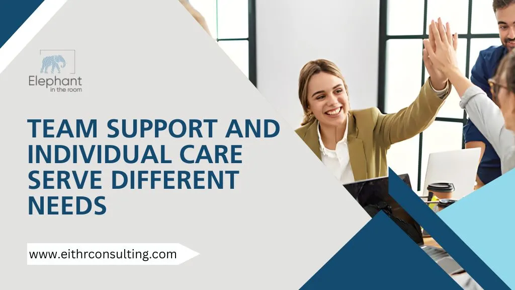 Team members collaborating and celebrating success in a supportive workplace environment.